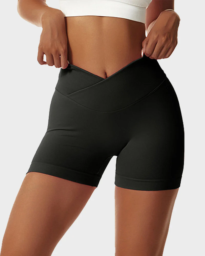 V-Cross Waist Butt Lifting Fitness Shorts - Image 24