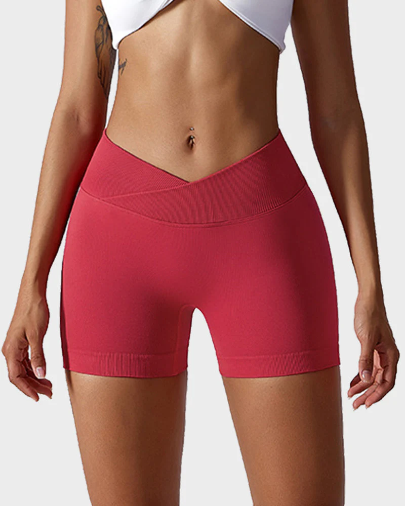 V-Cross Waist Butt Lifting Fitness Shorts - Image 25