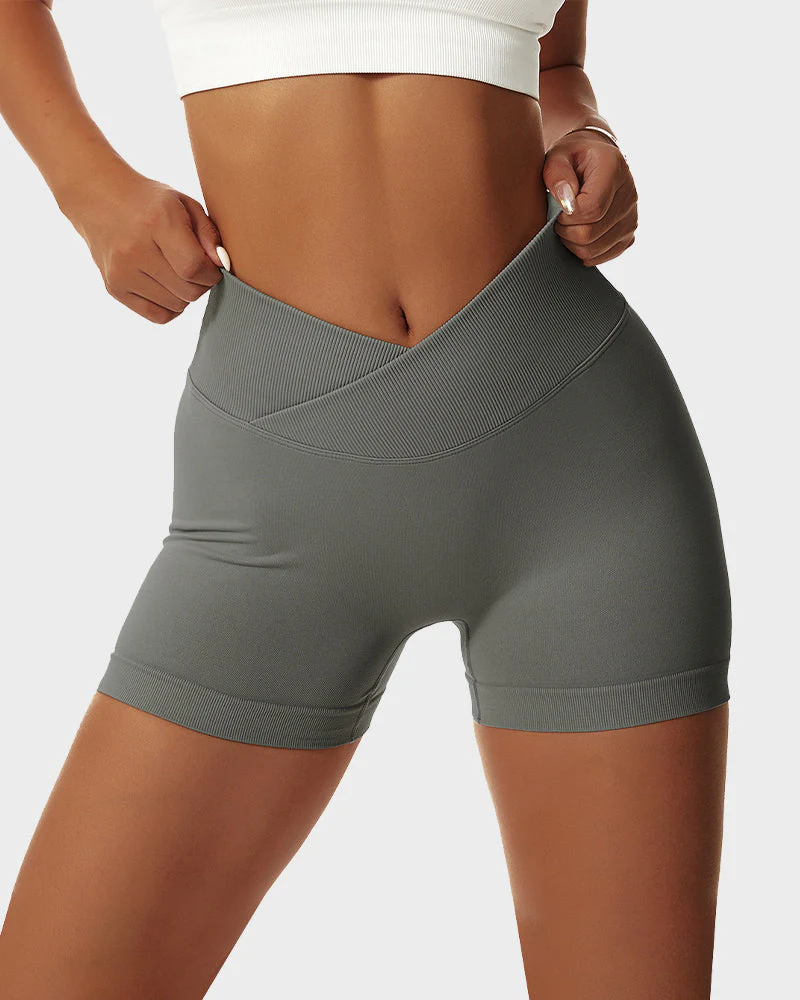 V-Cross Waist Butt Lifting Fitness Shorts - Image 28