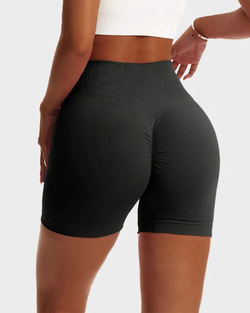 V-Cross Waist Butt Lifting Fitness Shorts - Image 3