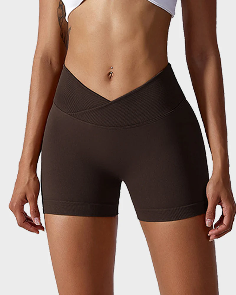 V-Cross Waist Butt Lifting Fitness Shorts - Image 32