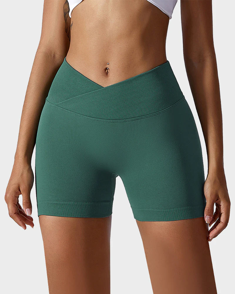 V-Cross Waist Butt Lifting Fitness Shorts - Image 33