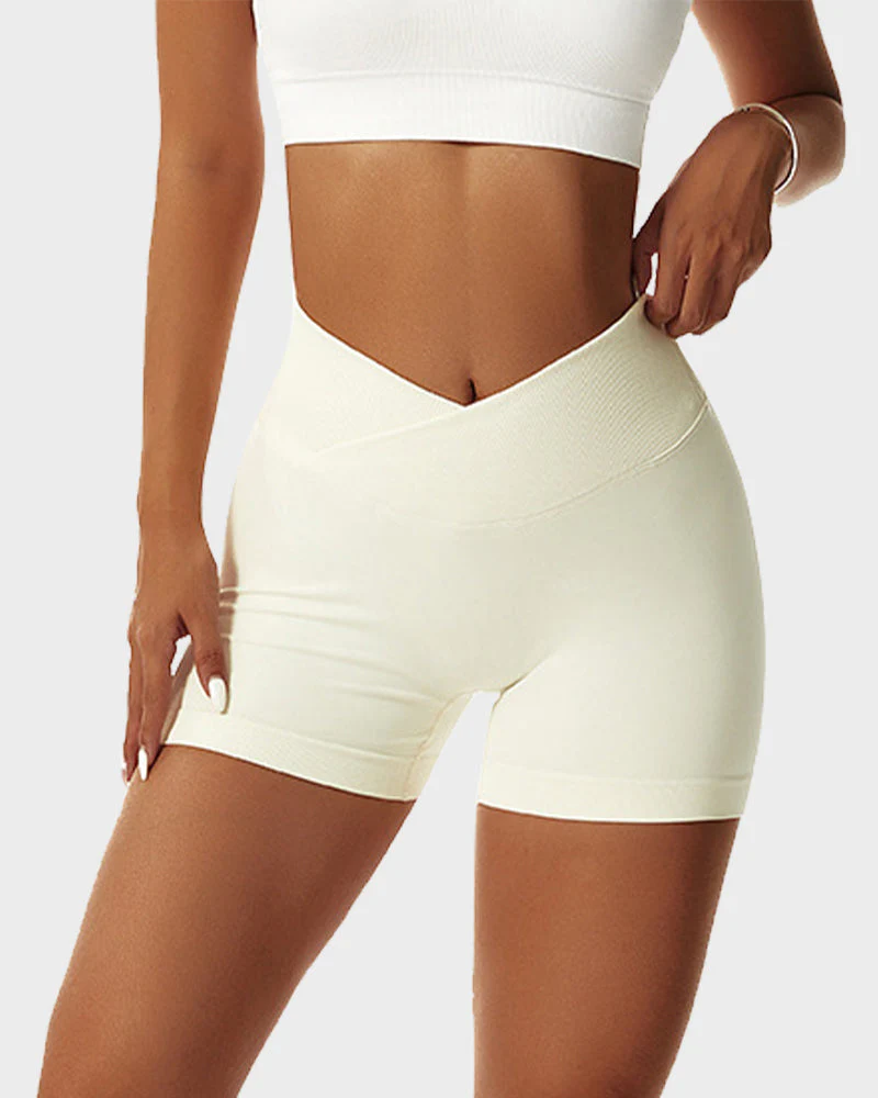 V-Cross Waist Butt Lifting Fitness Shorts - Image 34