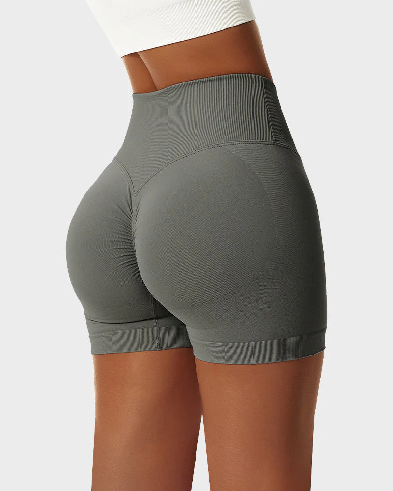 V-Cross Waist Butt Lifting Fitness Shorts - Image 7