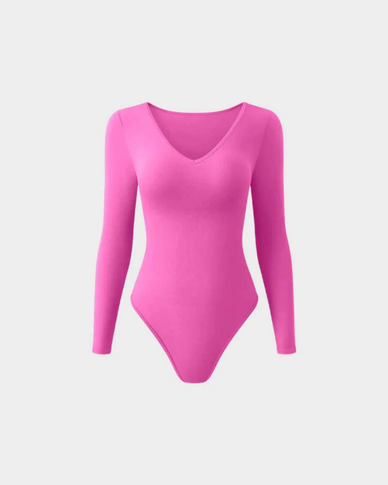 V-Neck Long Sleeve Bodysuit - Image 3