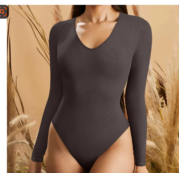 V-Neck Long Sleeve Bodysuit - Image 7