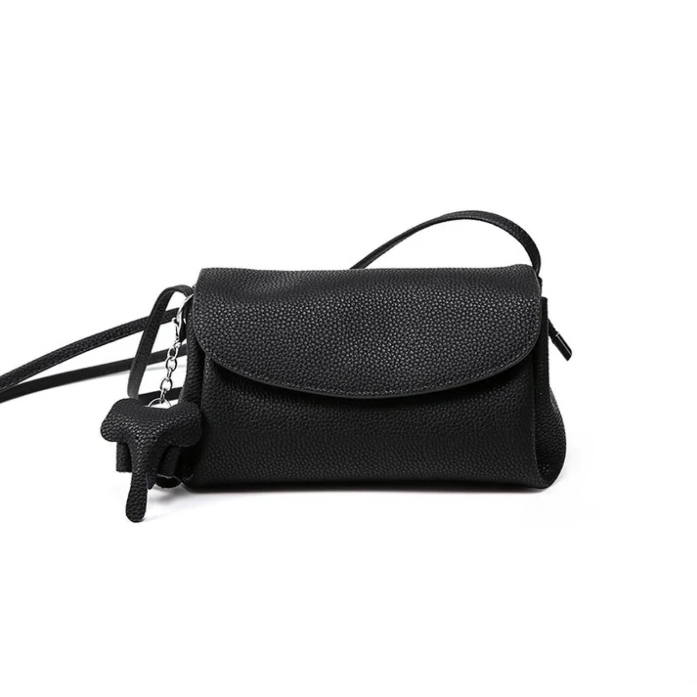 Vaelisse Genuine Leather Crossbody Bag with Mini Elephant Pendant - Image 4
