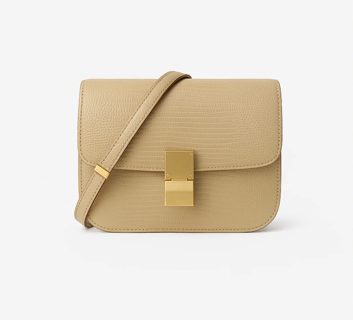 Valentina Lizard-Textured Leather Crossbody - Image 12