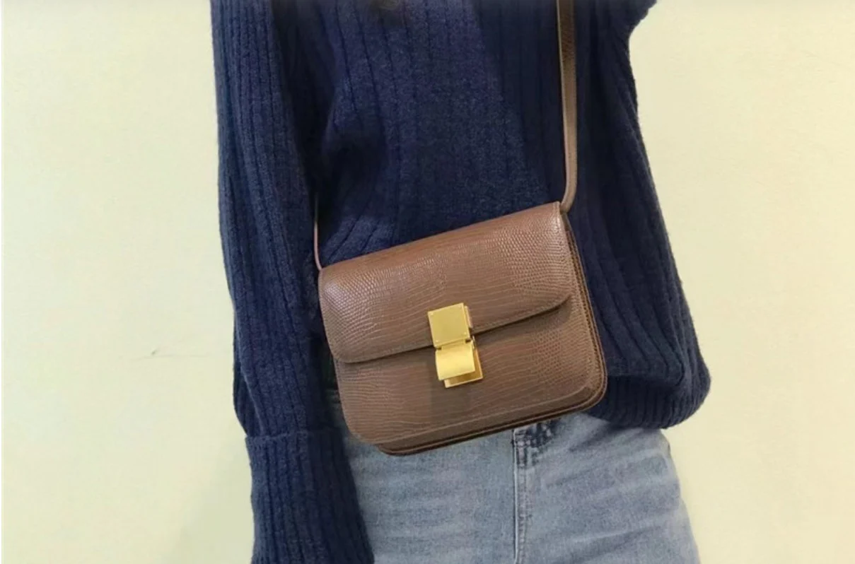 Valentina Lizard-Textured Leather Crossbody - Image 13