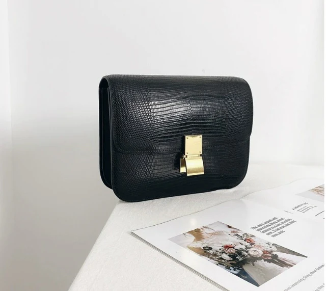 Valentina Lizard-Textured Leather Crossbody - Image 14