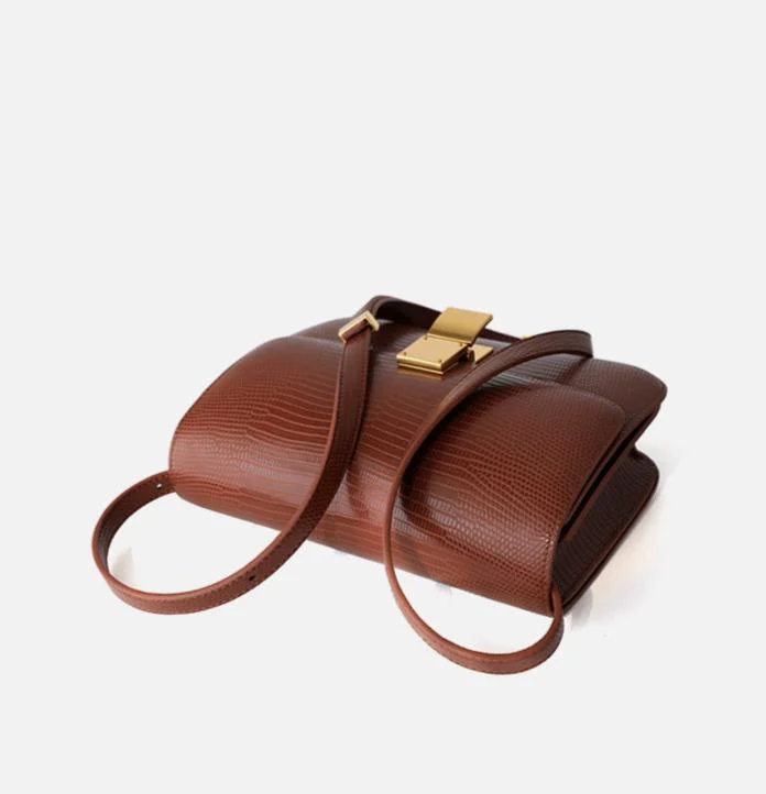 Valentina Lizard-Textured Leather Crossbody - Image 5