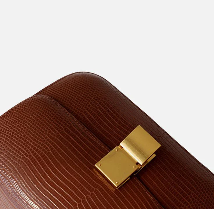 Valentina Lizard-Textured Leather Crossbody - Image 6