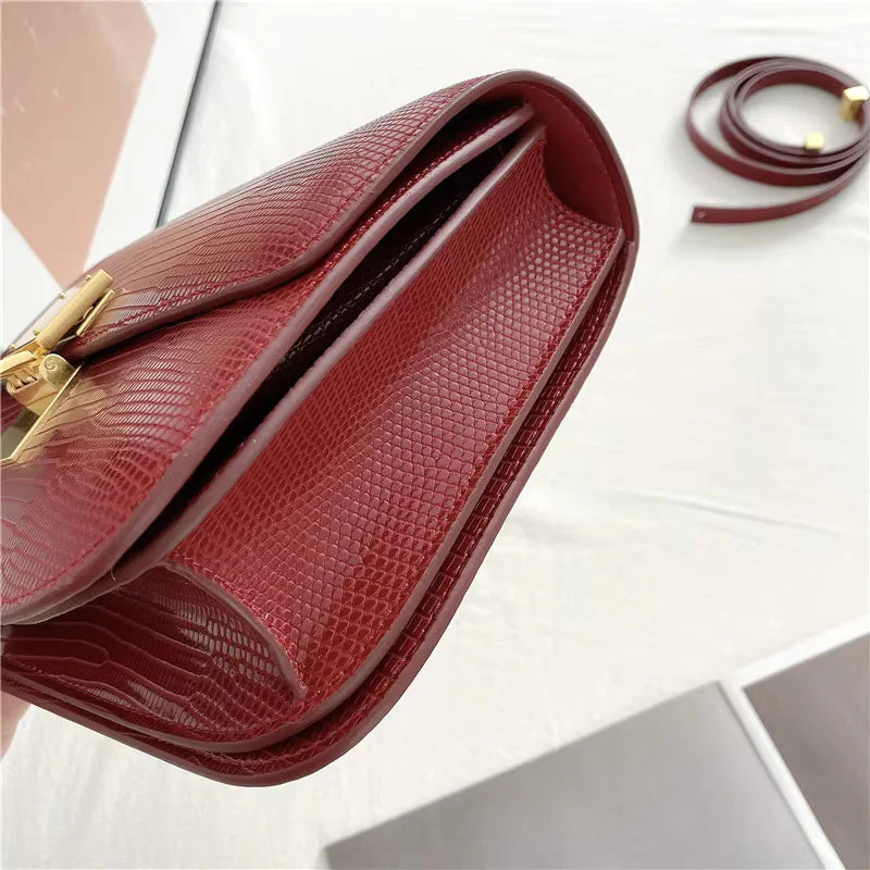Valentina Lizard-Textured Leather Crossbody - Image 9