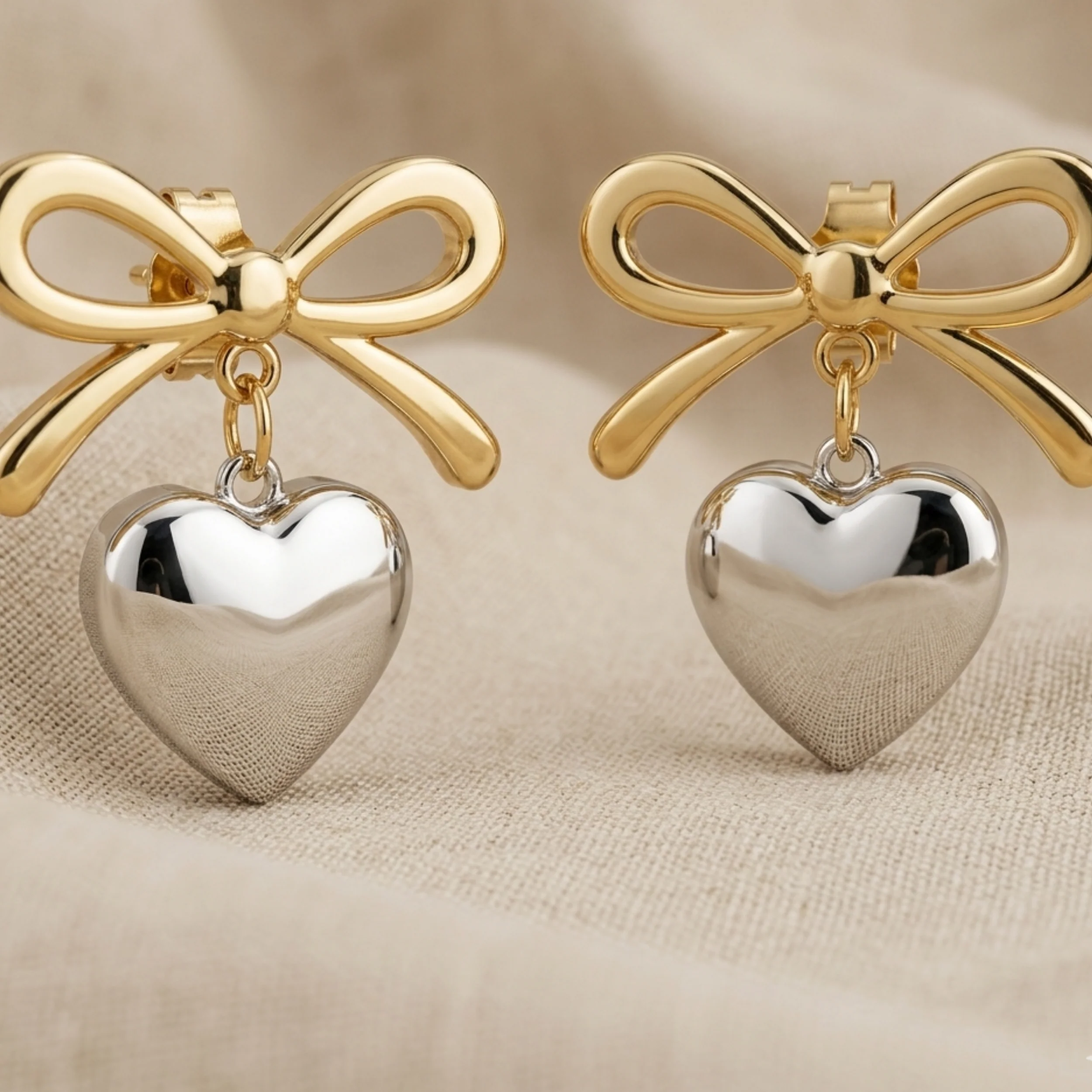 Valentine Wrapped Heart Stud Earrings
