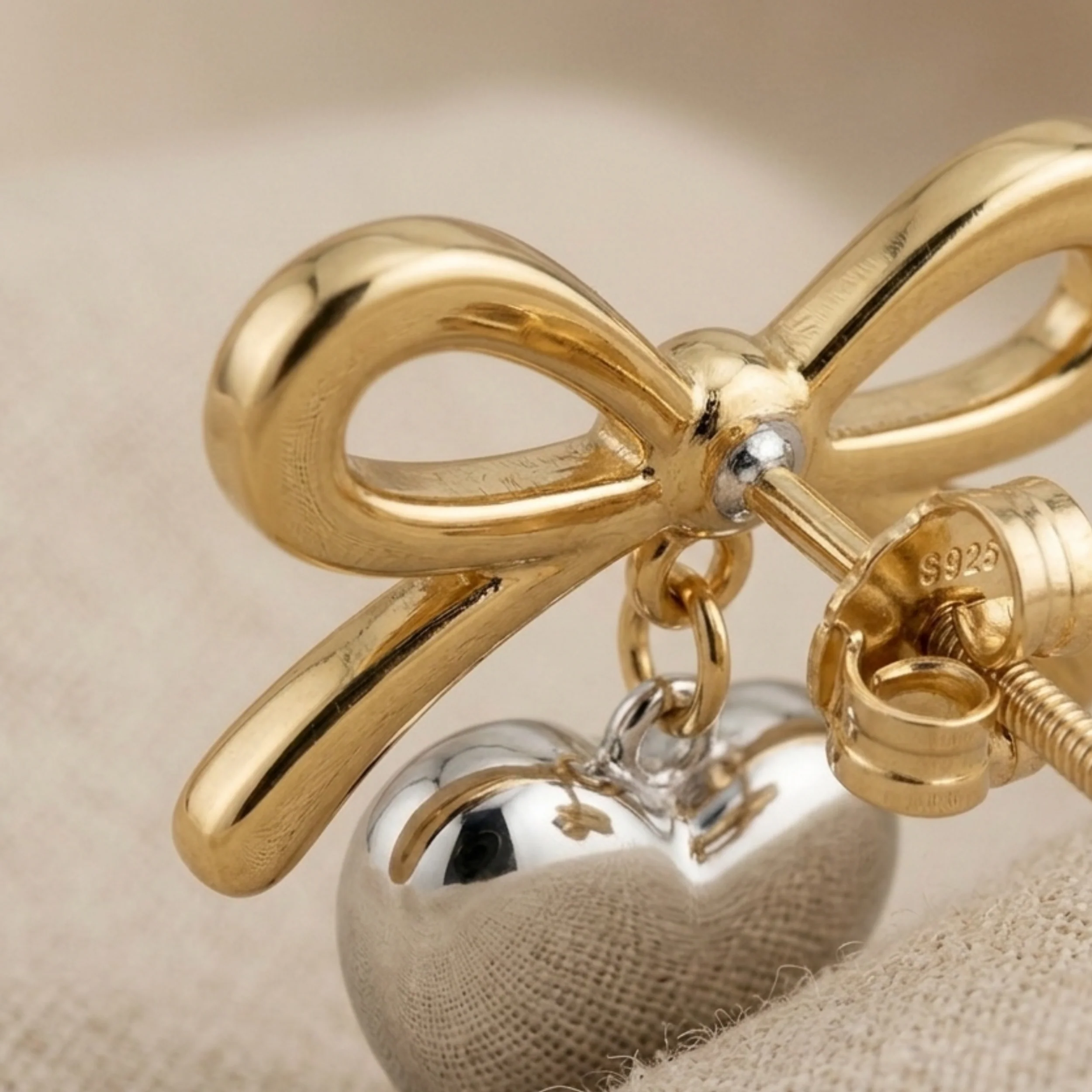 Valentine Wrapped Heart Stud Earrings - Image 6