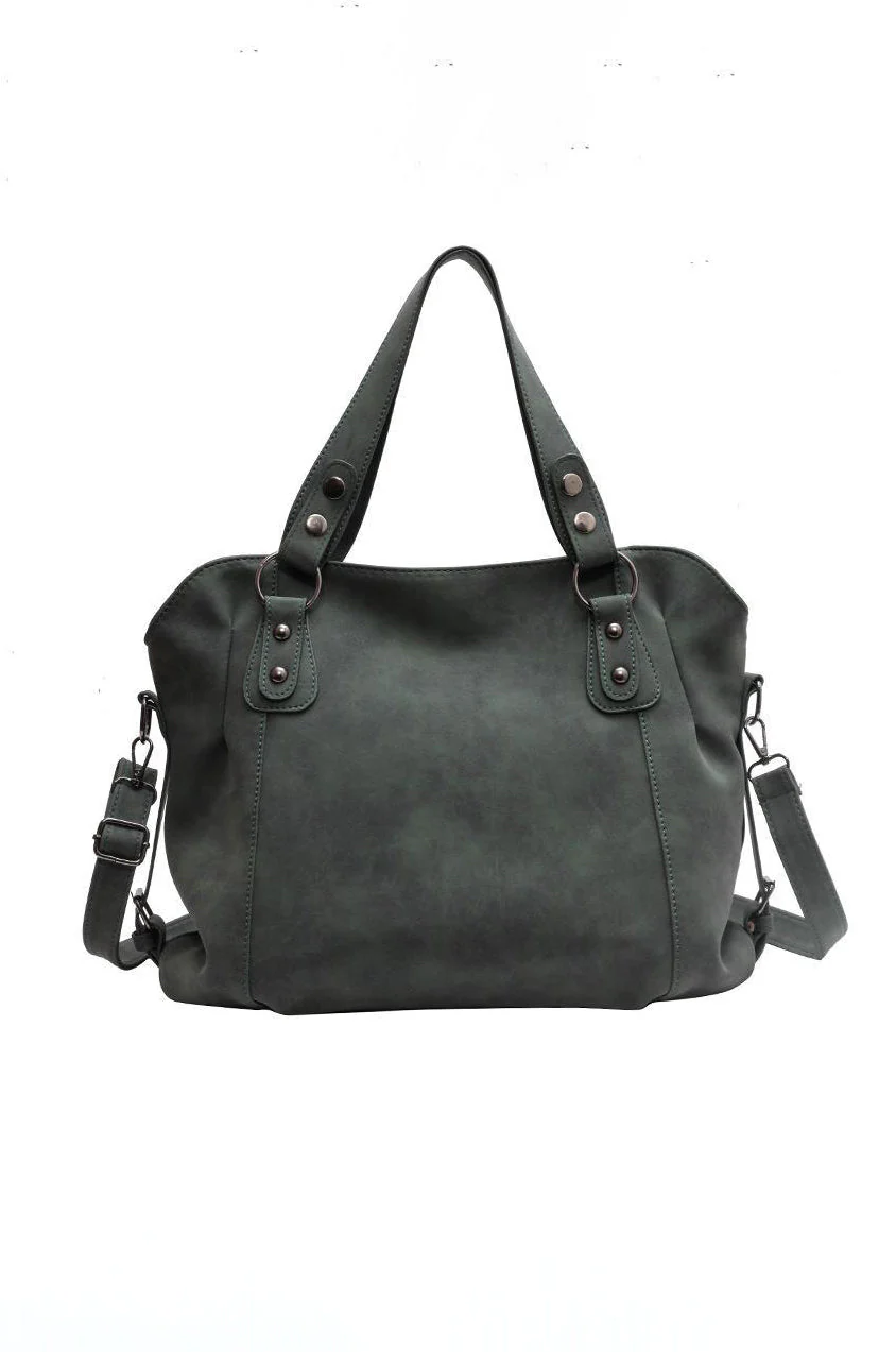 Velvet Voyage Vintage Vegan Suede-Style Crossbody Tote - Image 3