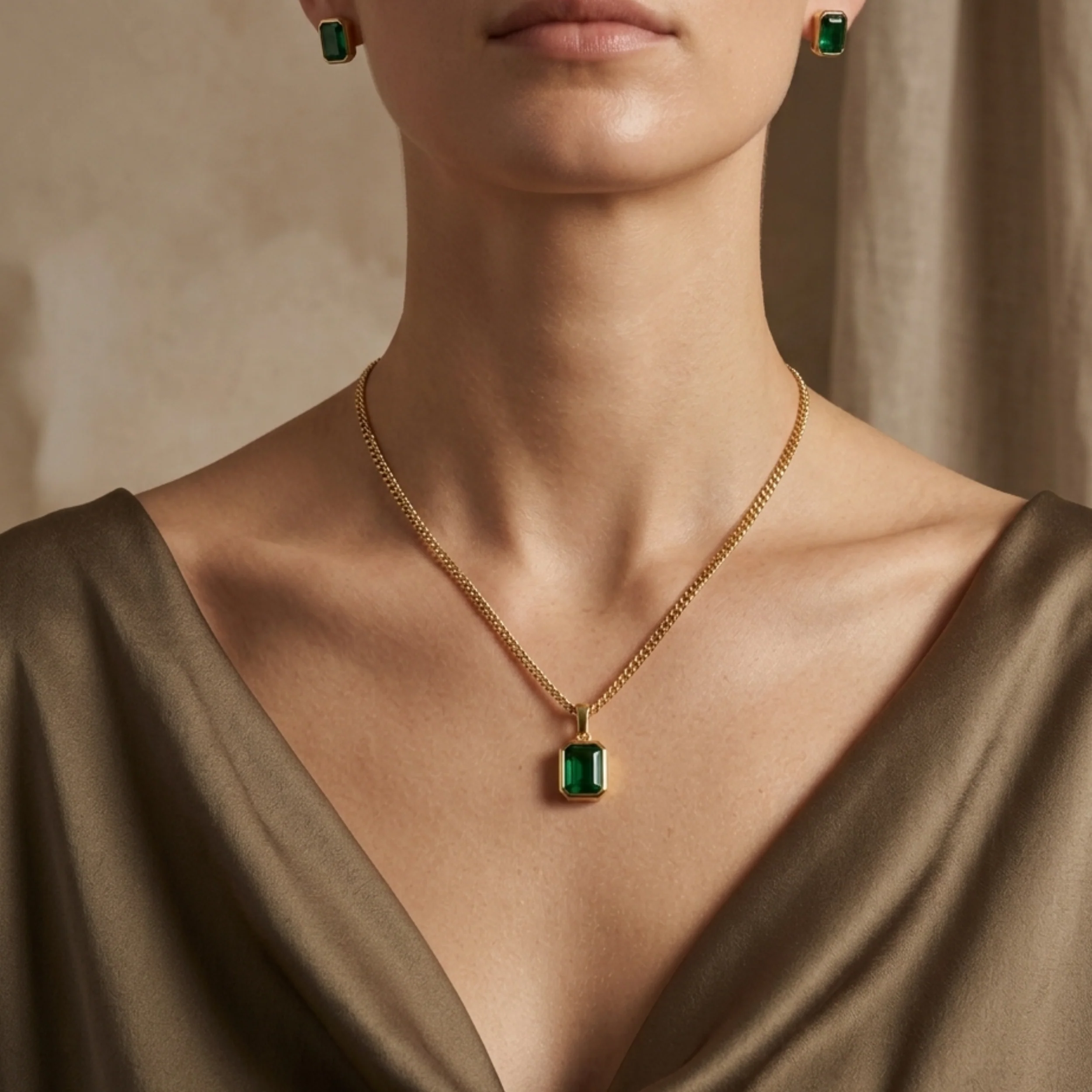 Verdezza Timeless Emerald Pendant Necklace - Image 4