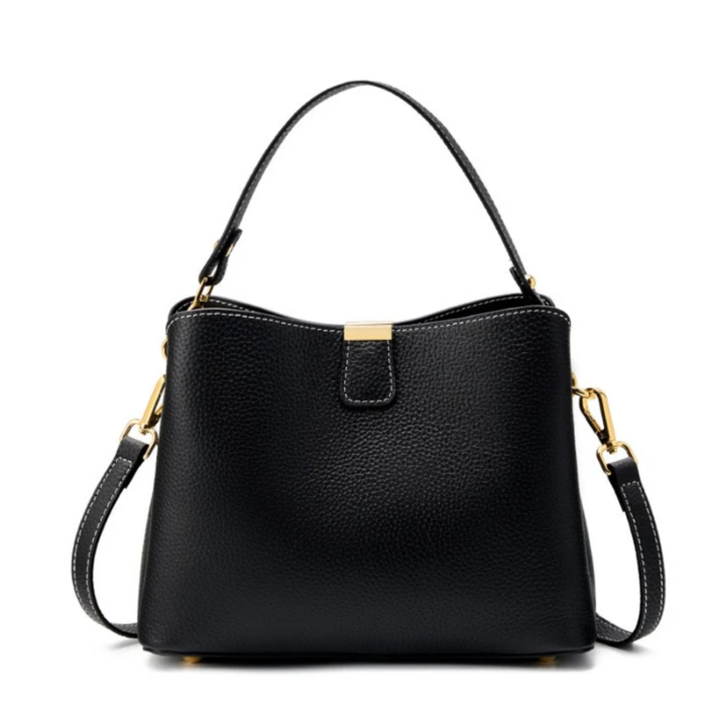 Verona Genuine Leather Bucket Handbag - Image 3