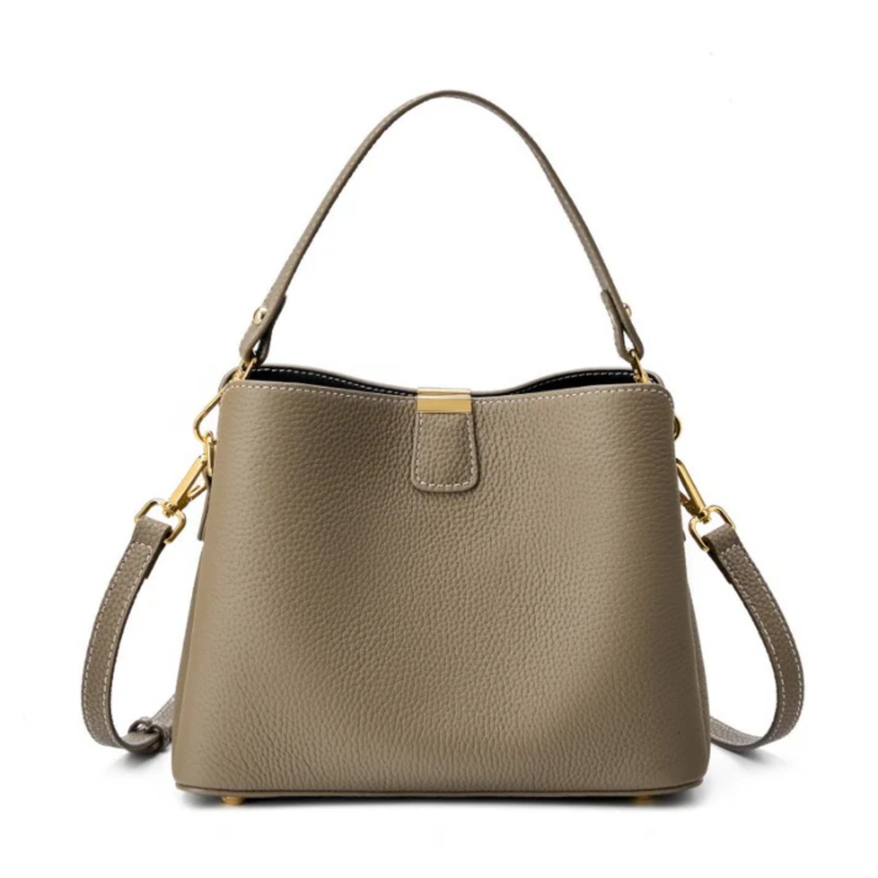 Verona Genuine Leather Bucket Handbag - Image 4