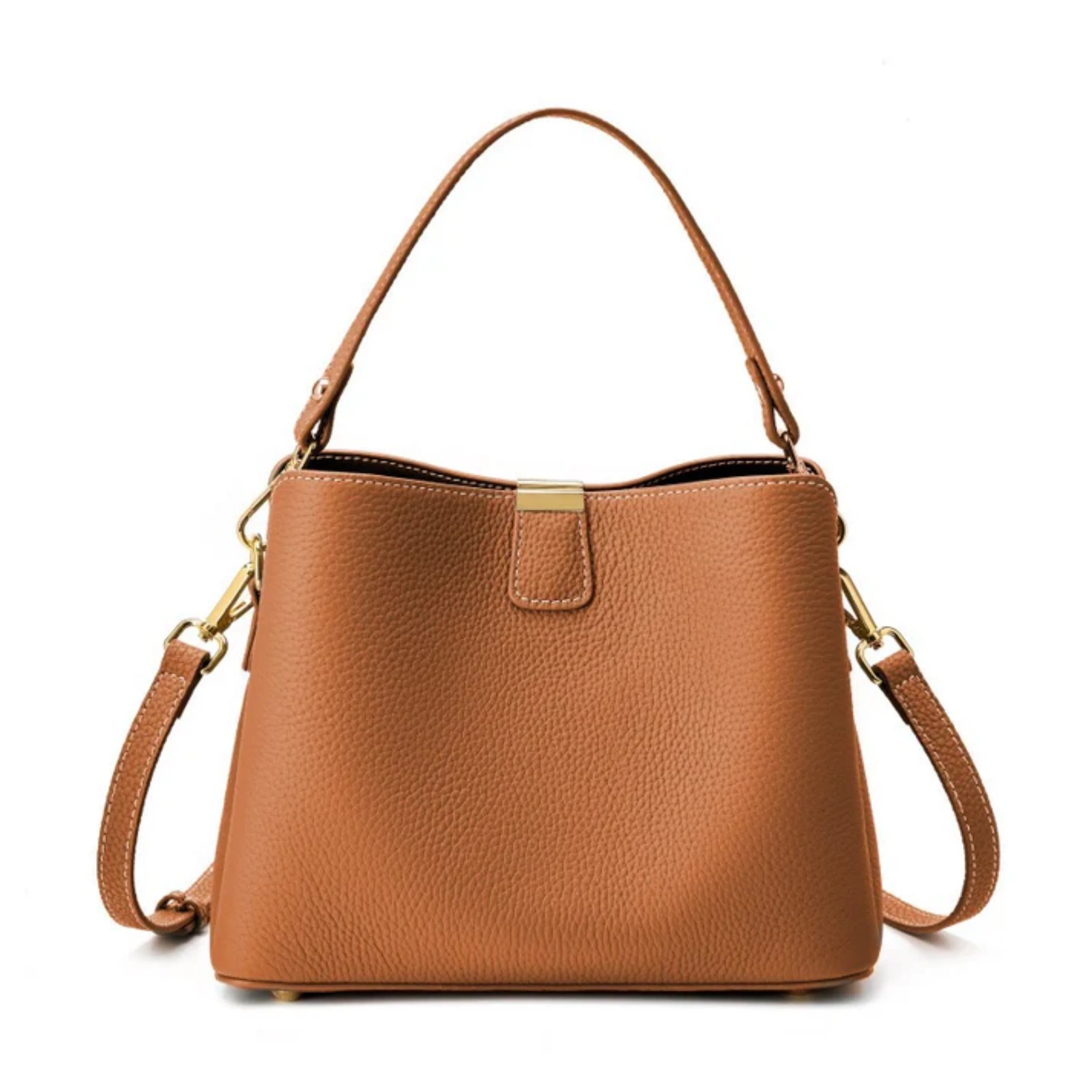 Verona Genuine Leather Bucket Handbag - Image 5