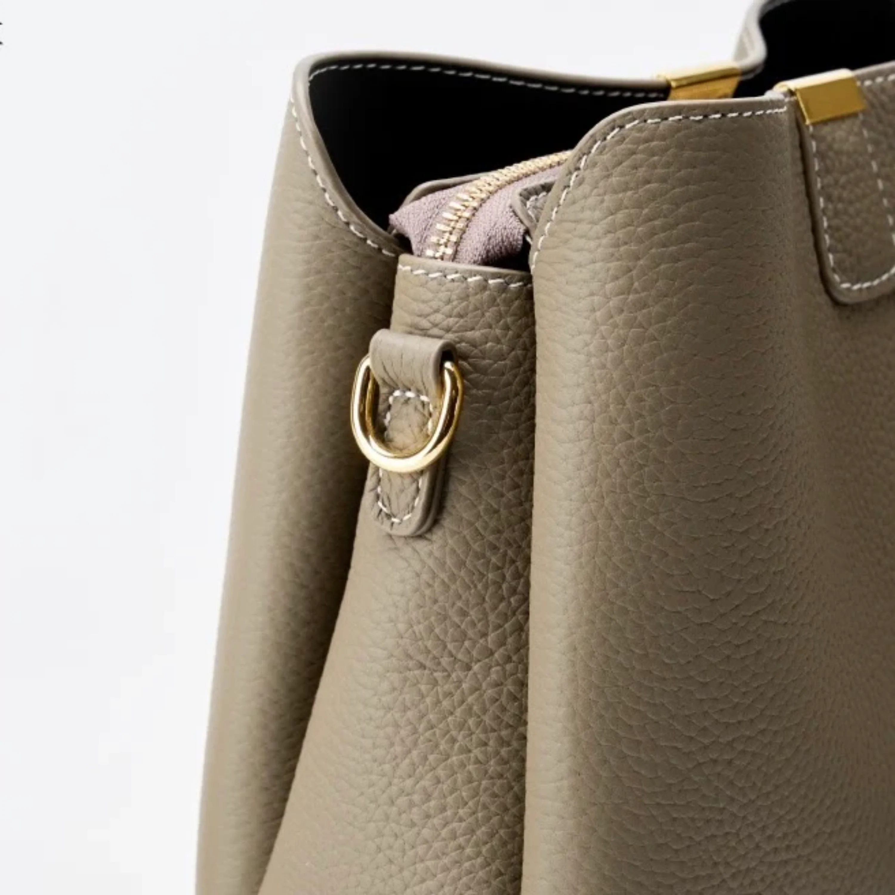 Verona Genuine Leather Bucket Handbag - Image 9