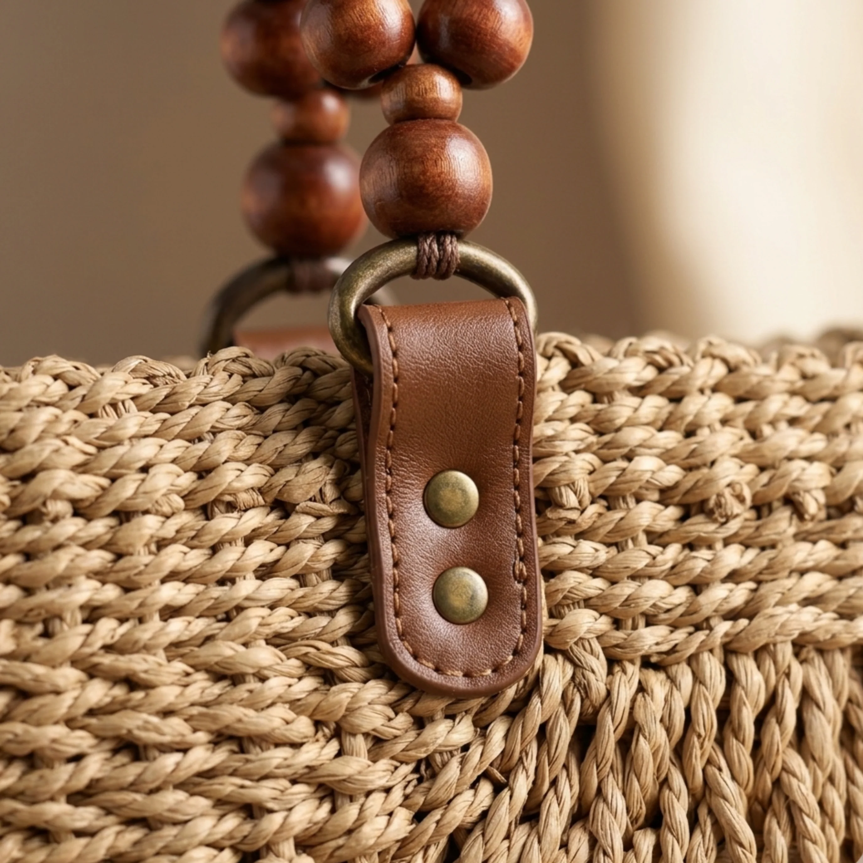 Versatile Bohemian Straw Woven Handbag - Sustainable Bag - Image 2