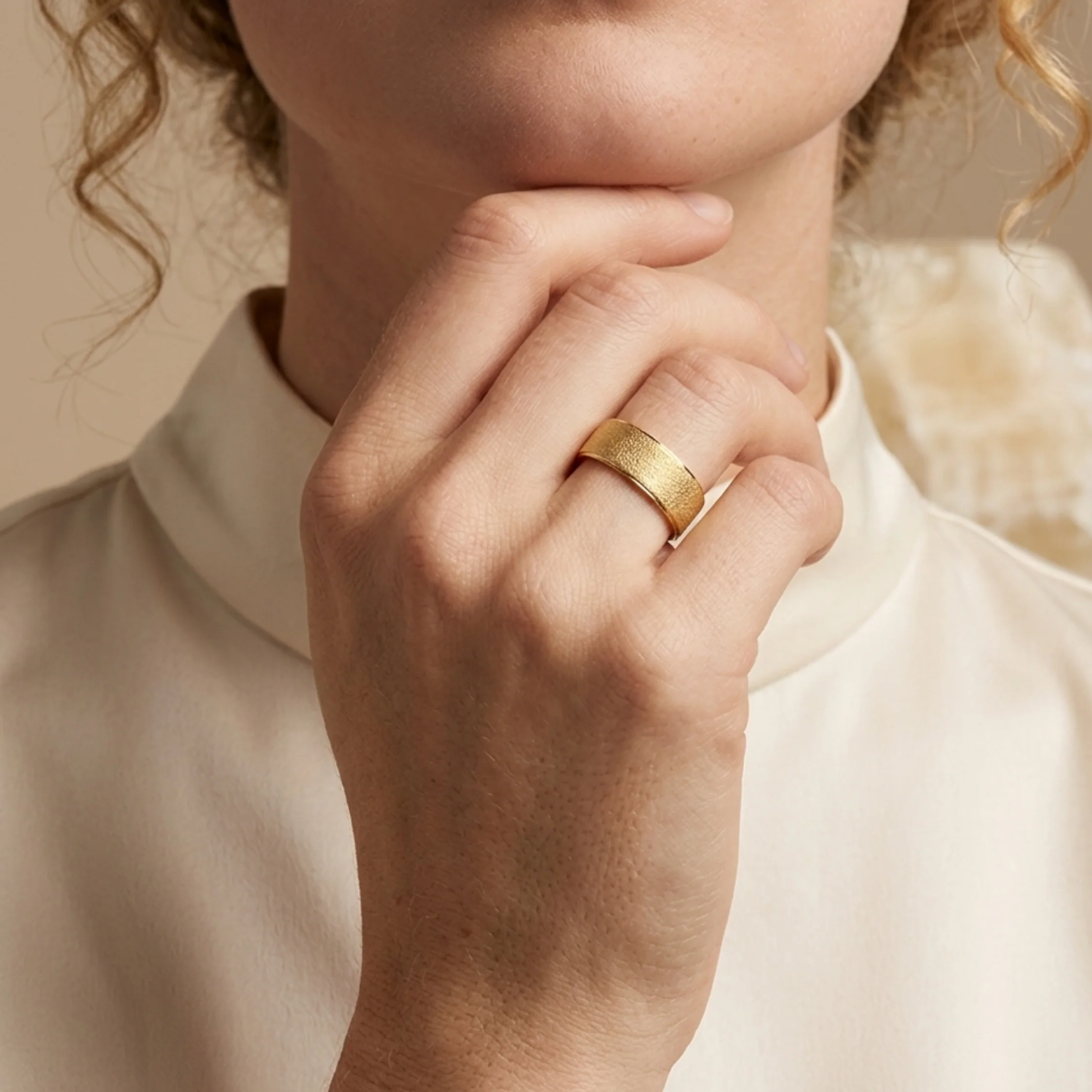 Vibia Brushed Gold Band - Image 4