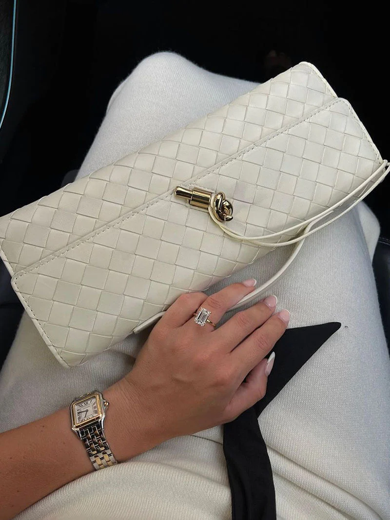 Chic Woven Vegan Leather Clutch - Image 16