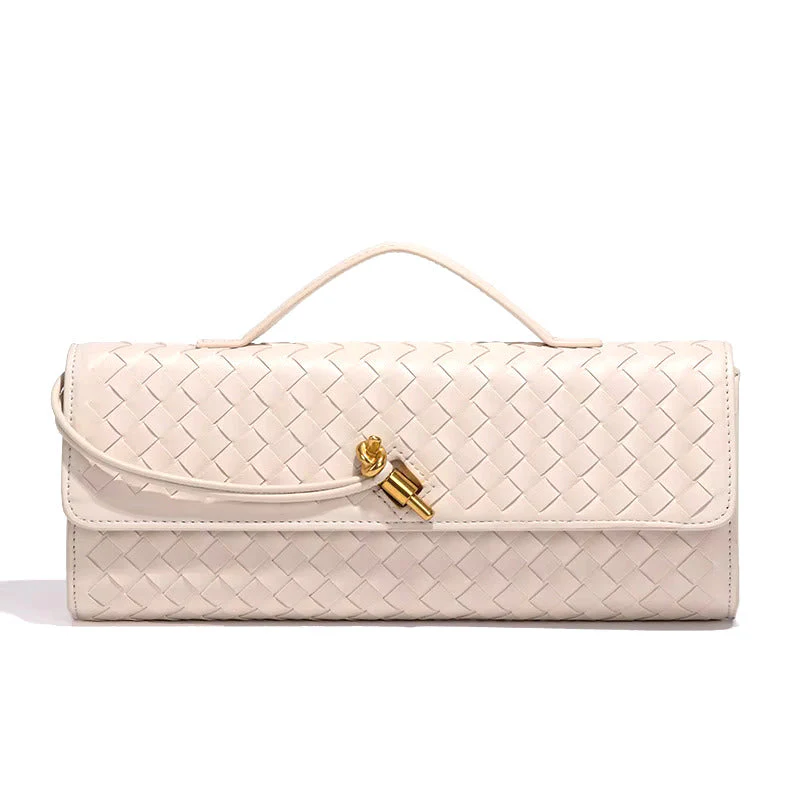 Chic Woven Vegan Leather Clutch - Image 9