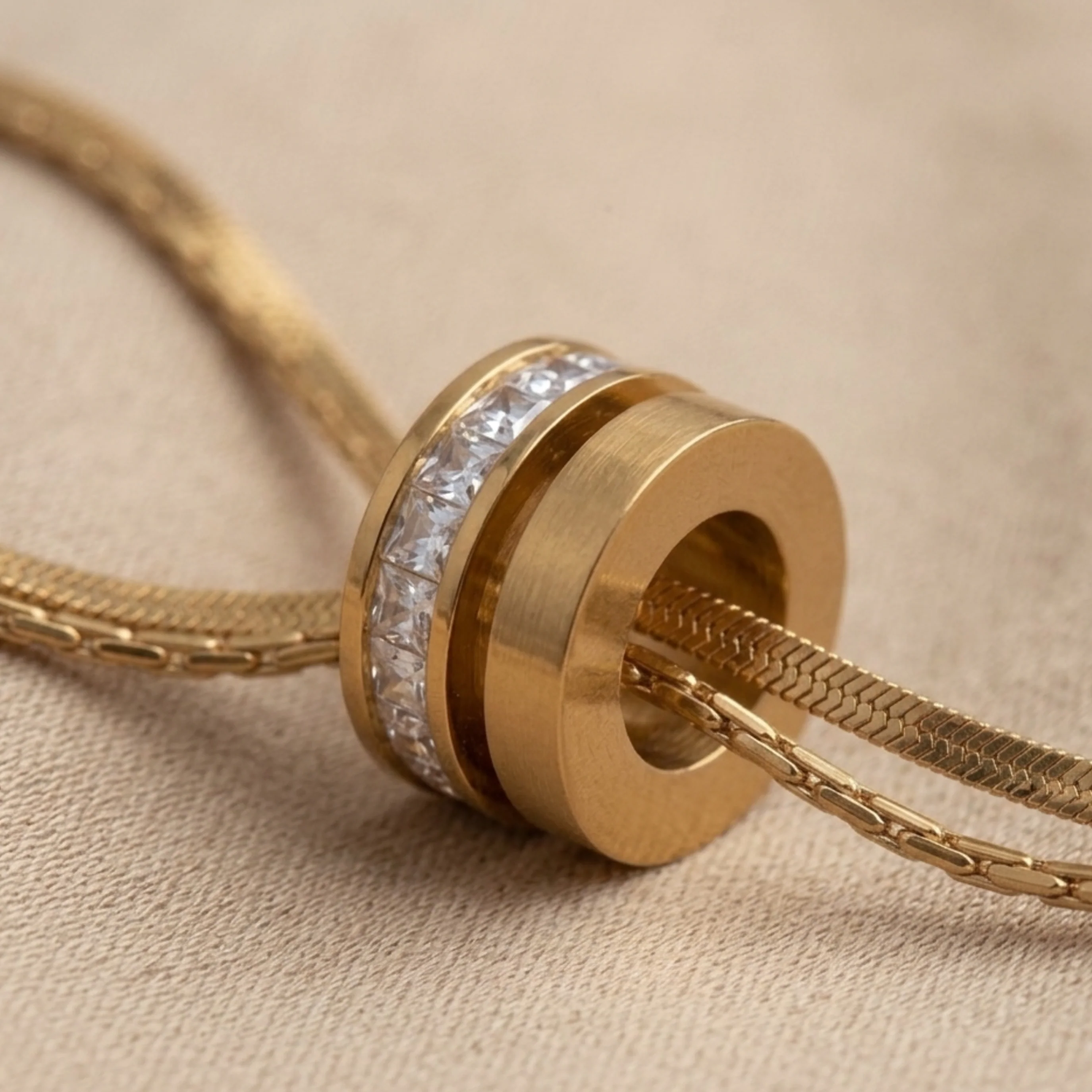 Virelle Gilded Rings Layered Necklace - Image 6