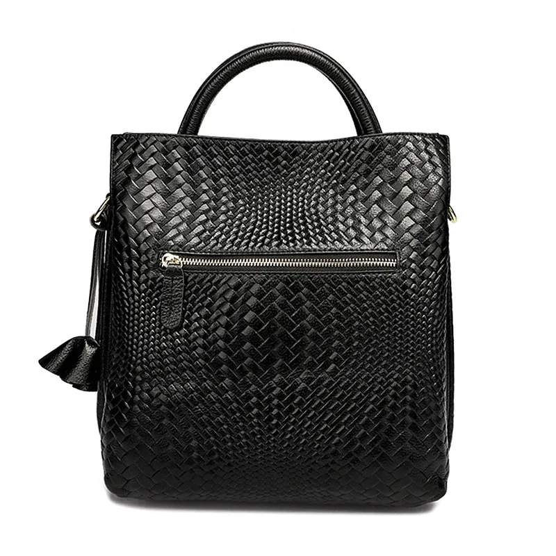 Woven Leather Bucket Bag - Image 2