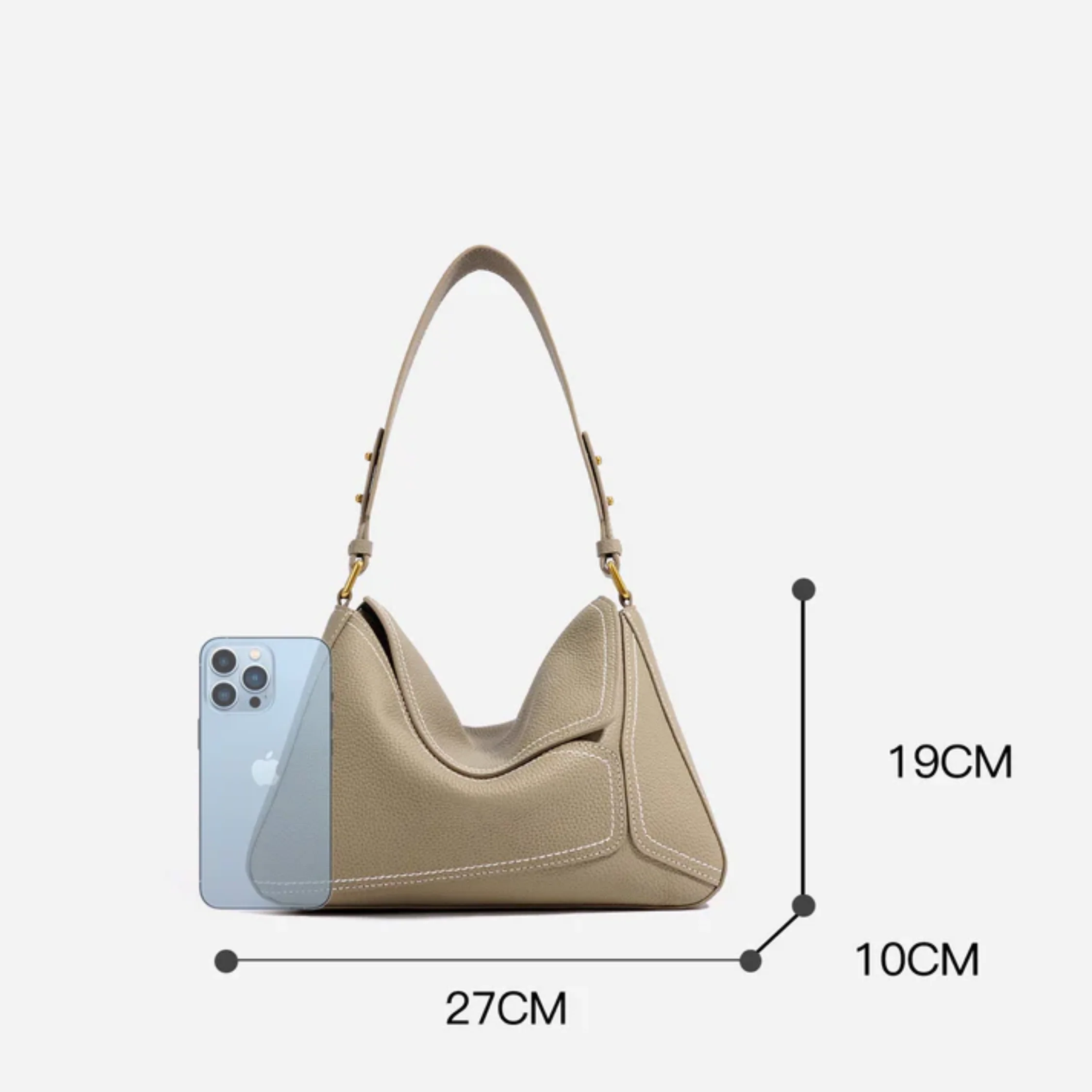 Zephyss Genuine Leather Geometric Shoulder Crossbody Bag - Image 11