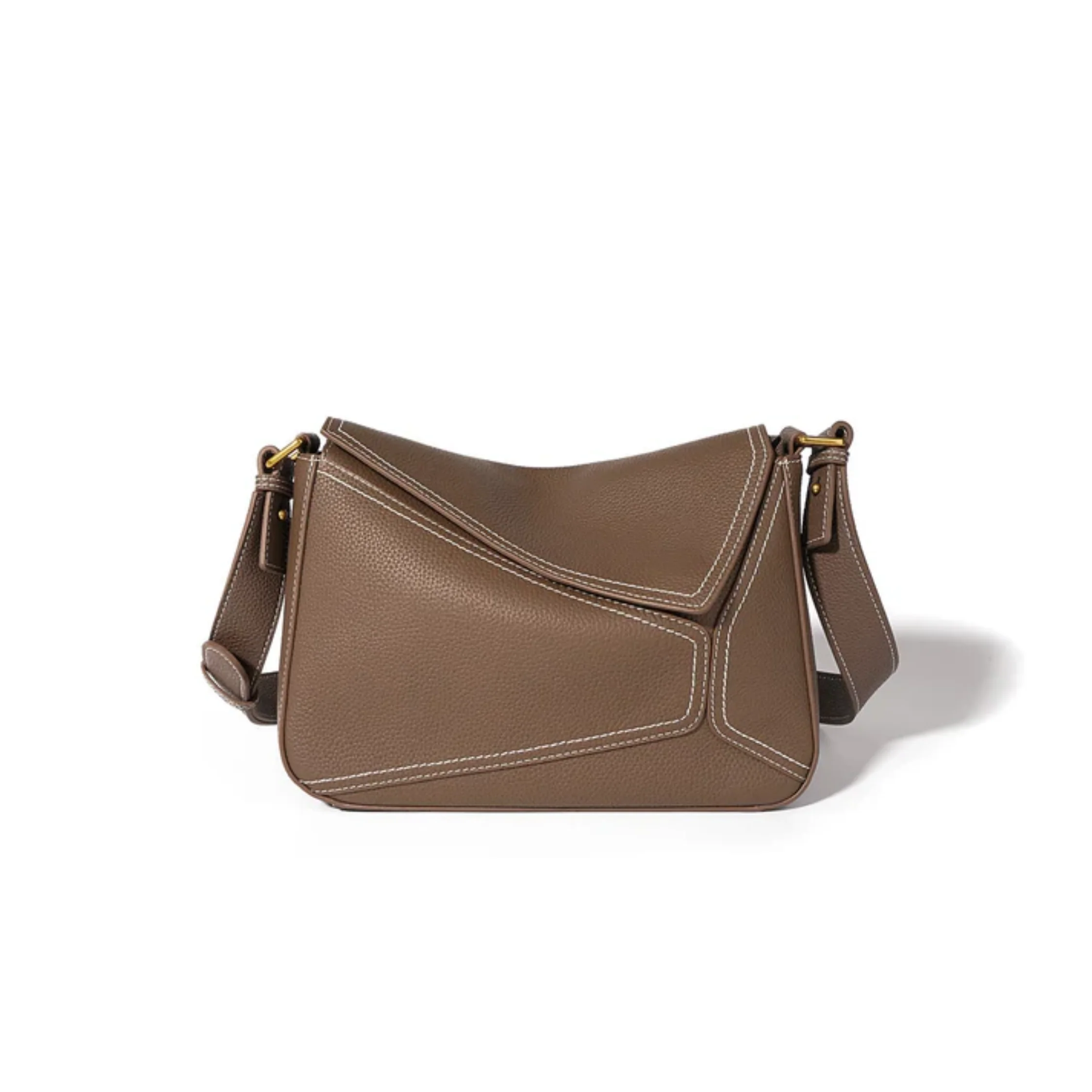 Zephyss Genuine Leather Geometric Shoulder Crossbody Bag - Image 2
