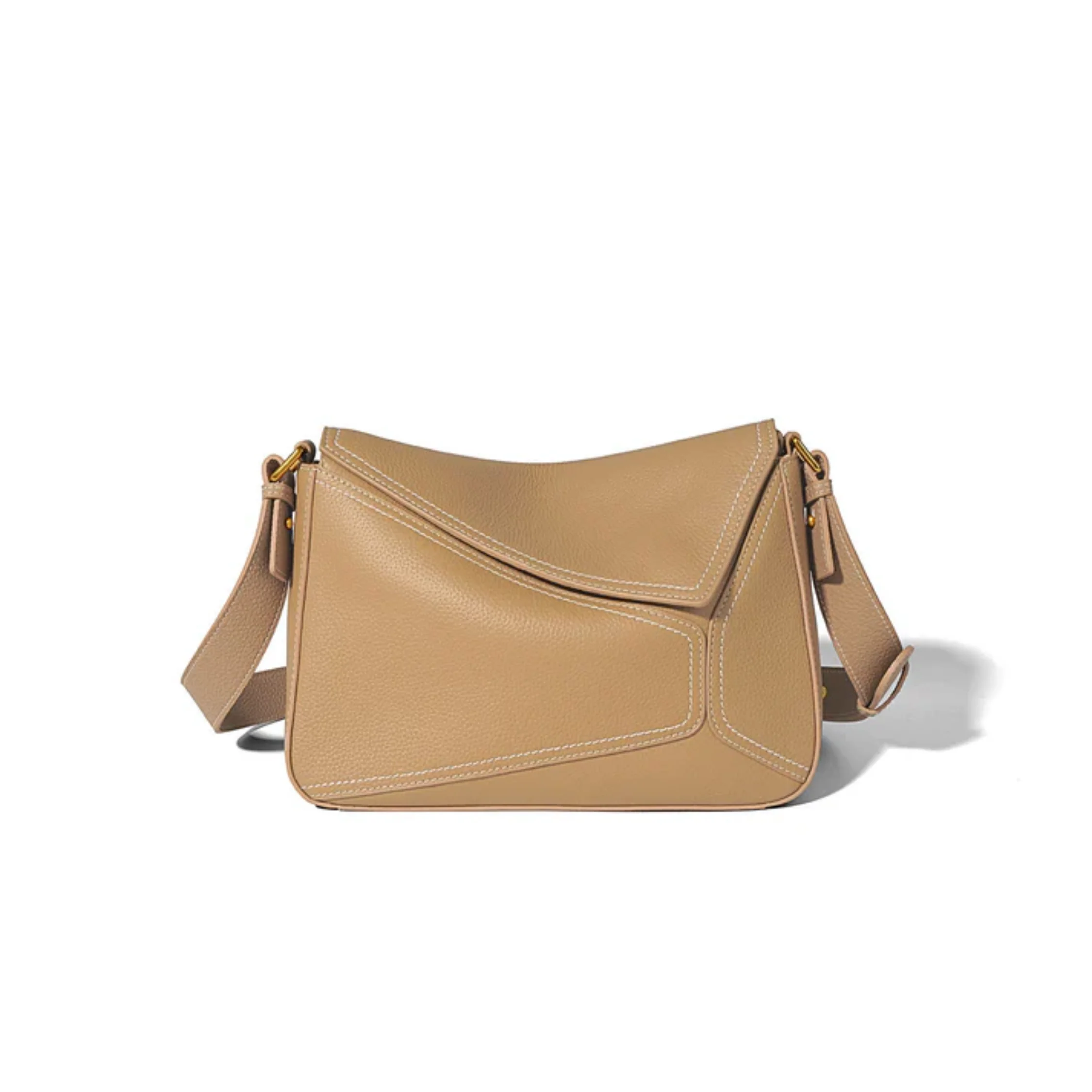 Zephyss Genuine Leather Geometric Shoulder Crossbody Bag - Image 3