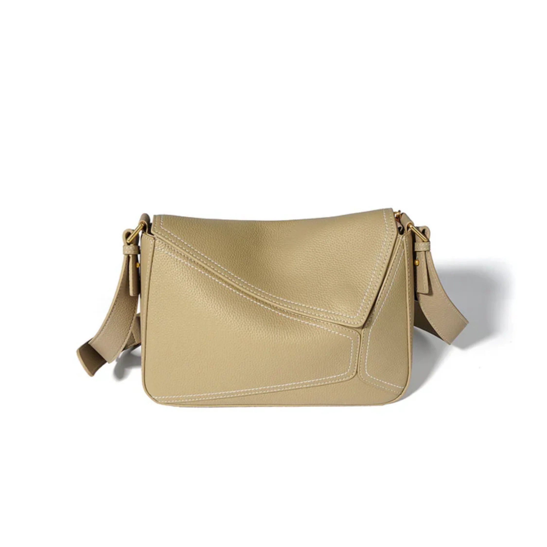 Zephyss Genuine Leather Geometric Shoulder Crossbody Bag - Image 4