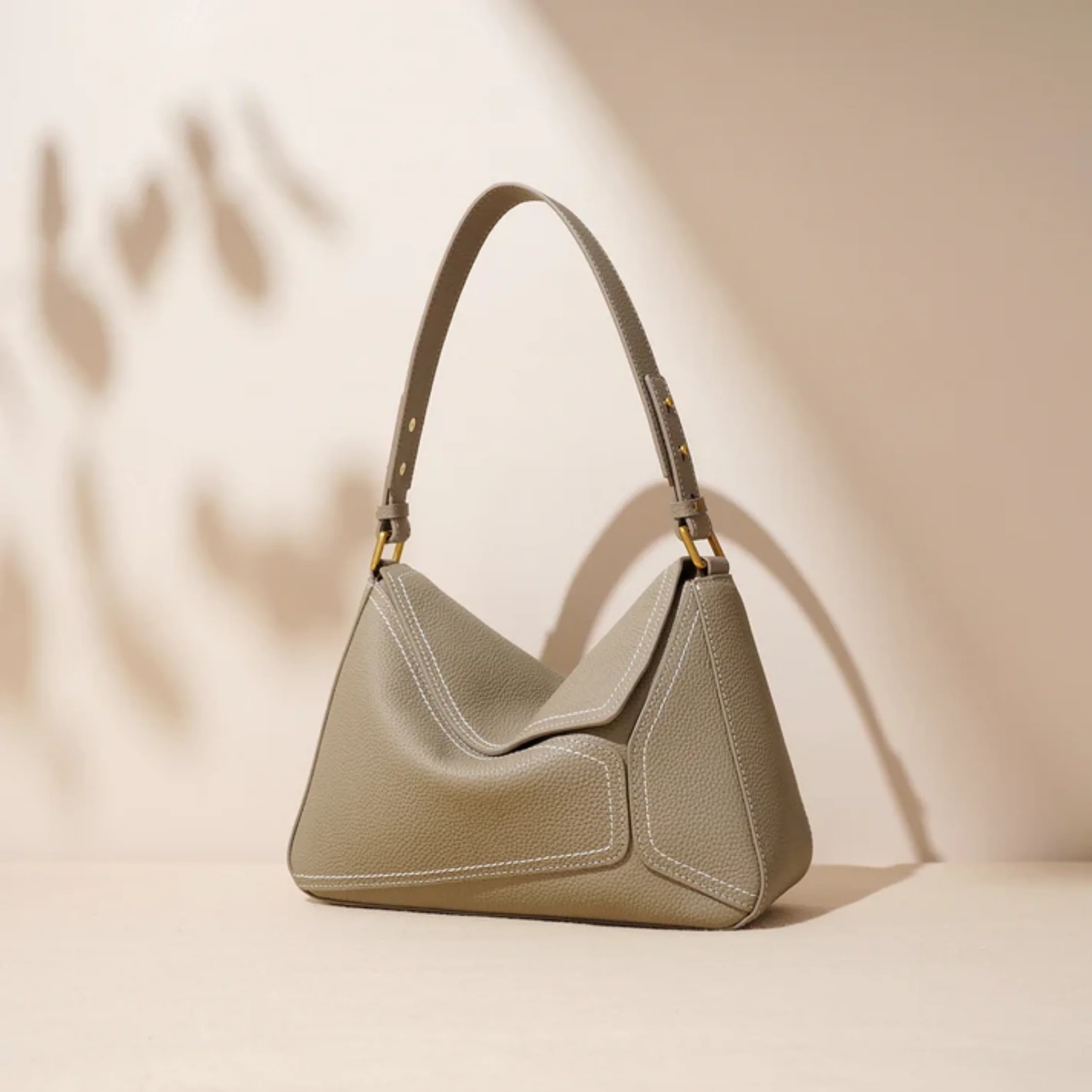 Zephyss Genuine Leather Geometric Shoulder Crossbody Bag - Image 5